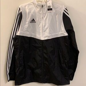 Black & white adidas hoodie jacket xl